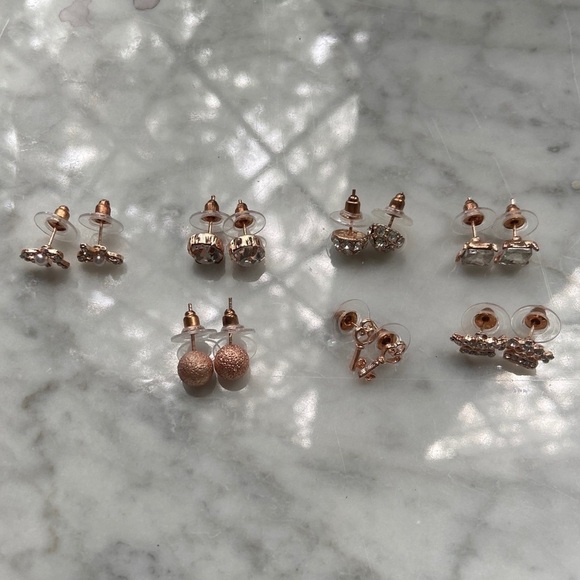 Rose Gold Pack of Stud Earrings - Picture 1 of 6